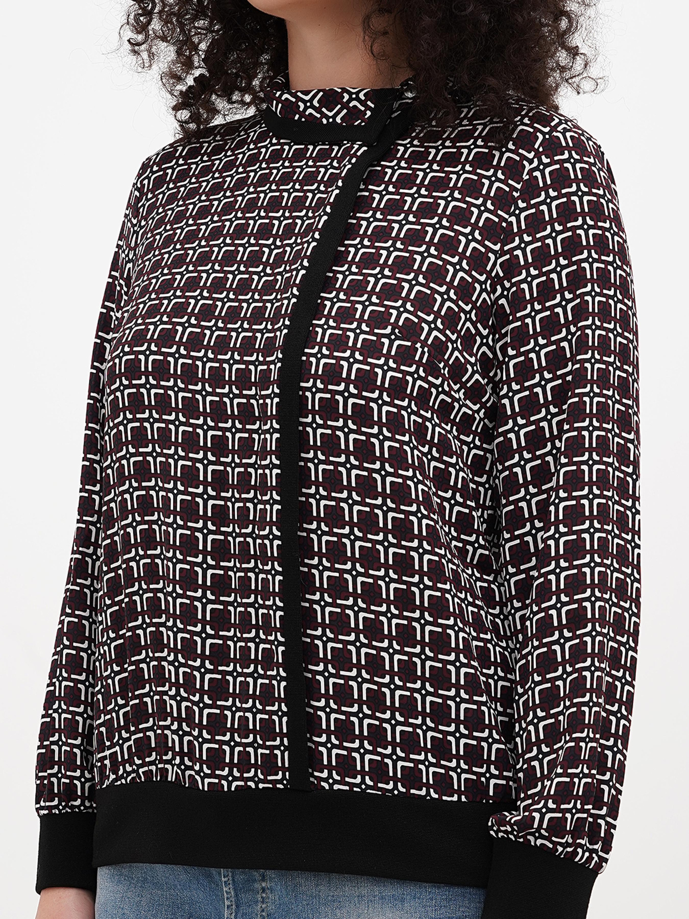 Блуза Sassofono модель A271-SC-3508_черный_бежевый Фото