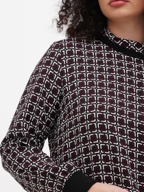 Блуза Sassofono модель A271-SC-3508_черный_бежевый Блуза Sassofono модель A271-SC-3508_черный_бежевый Фото