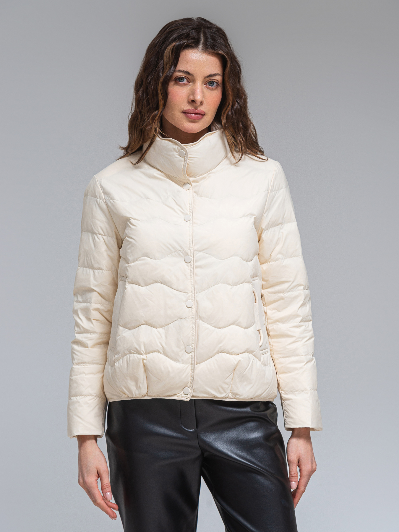 Демисезонная куртка VIVA WEAR модель 82403-milk Фото