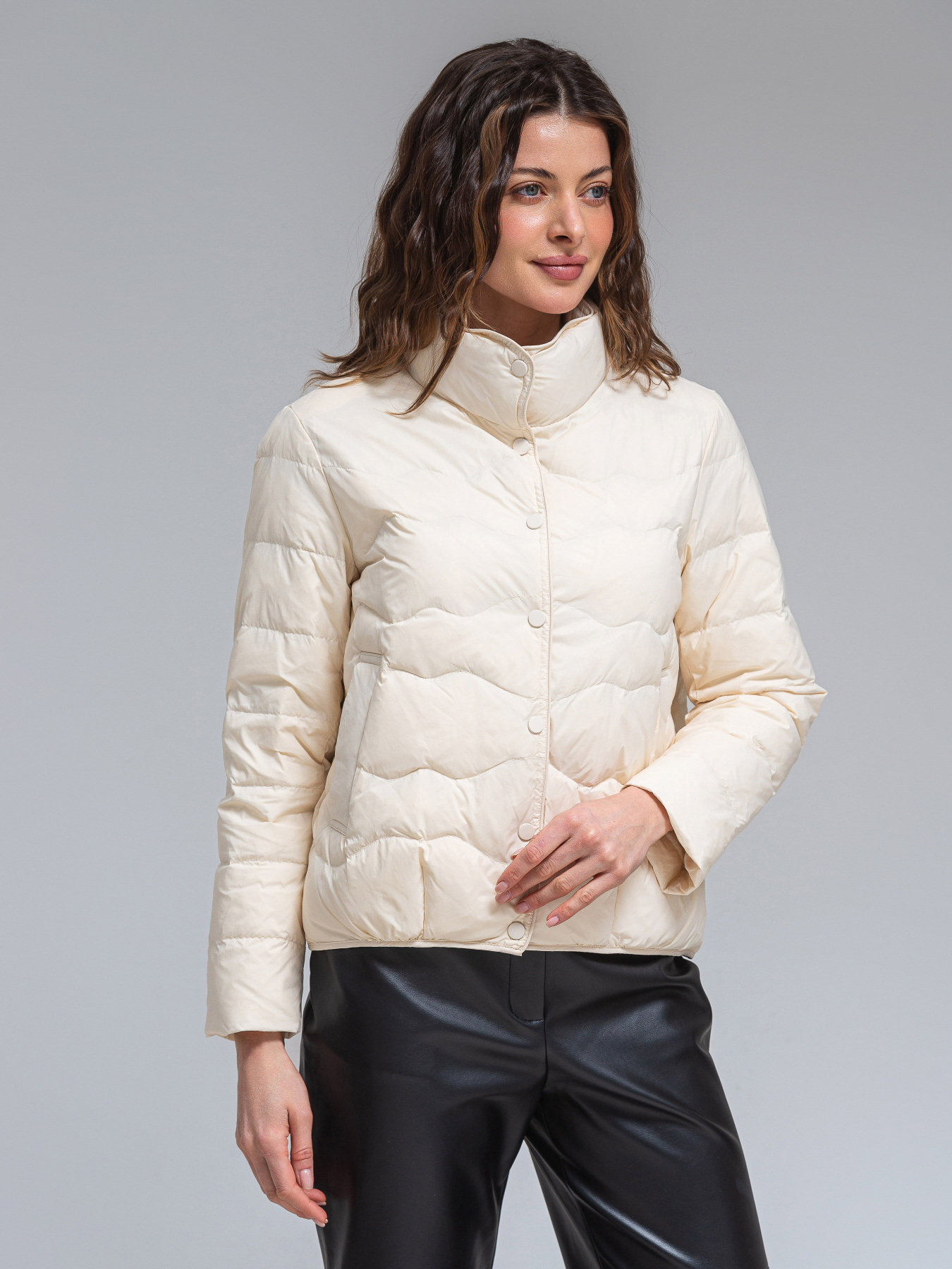 Демисезонная куртка VIVA WEAR модель 82403-milk Фото