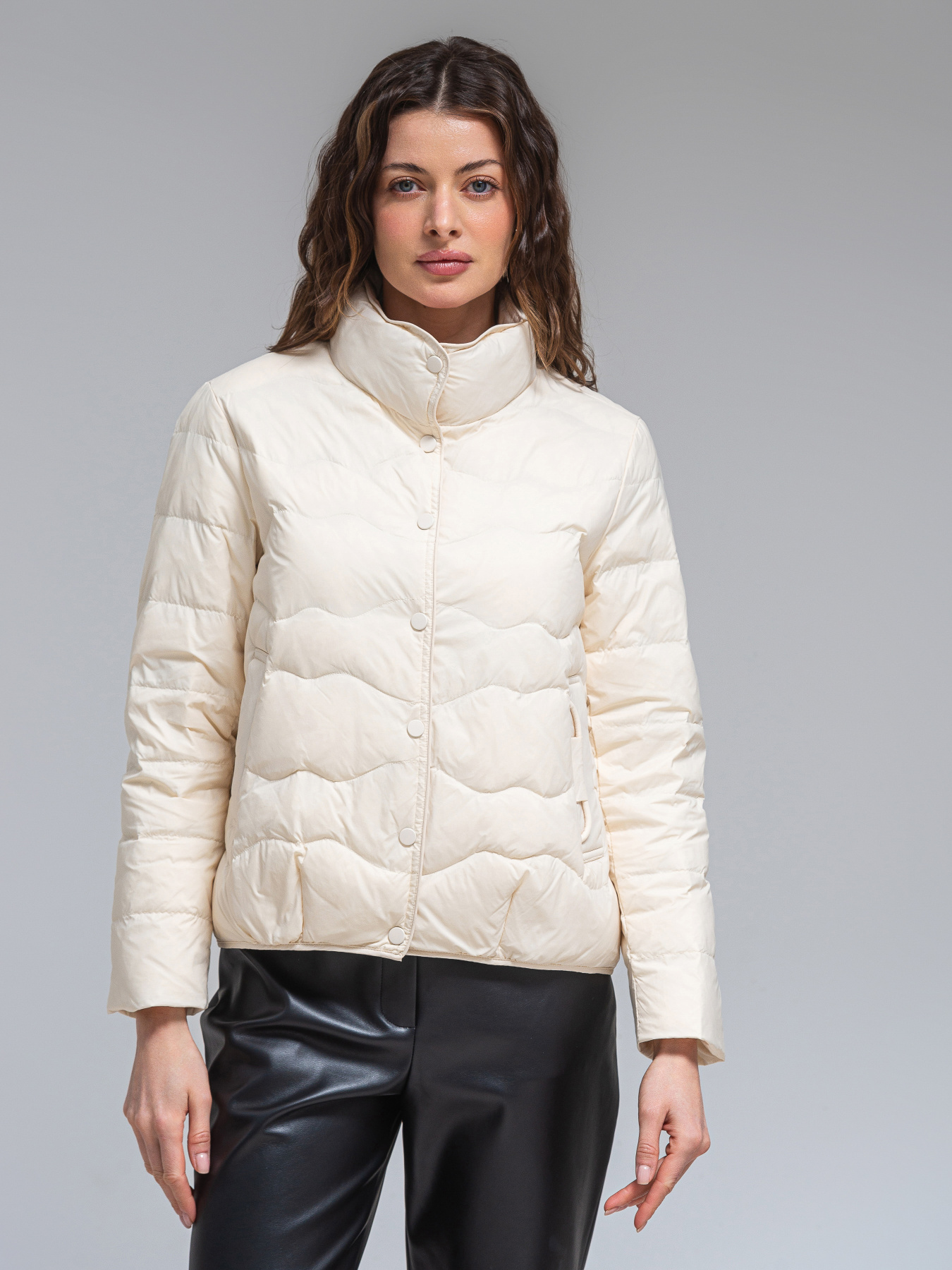 Демисезонная куртка VIVA WEAR модель 82403-milk Фото