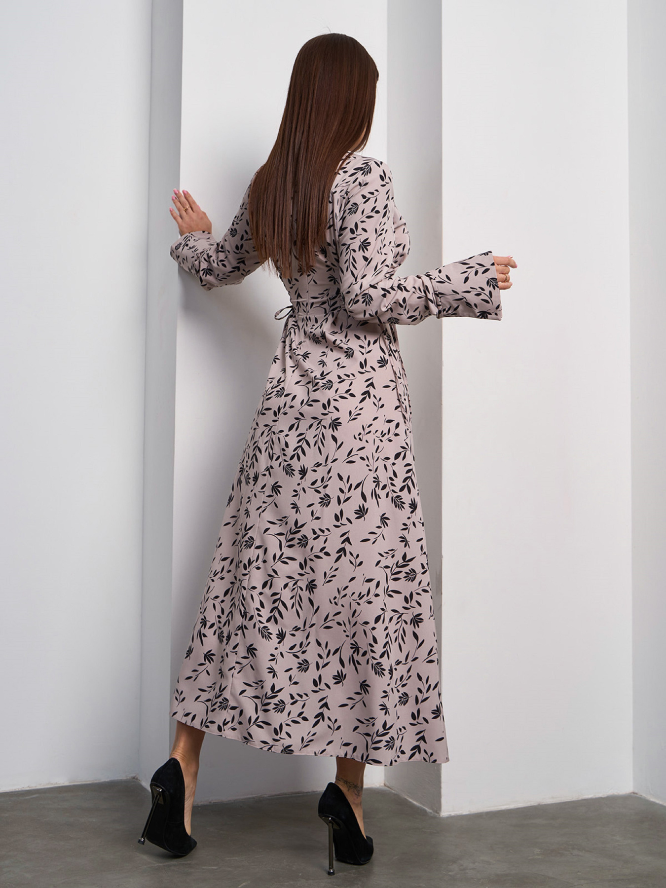 Платье макси ISSA Plus модель SA-588_бежевый Фото