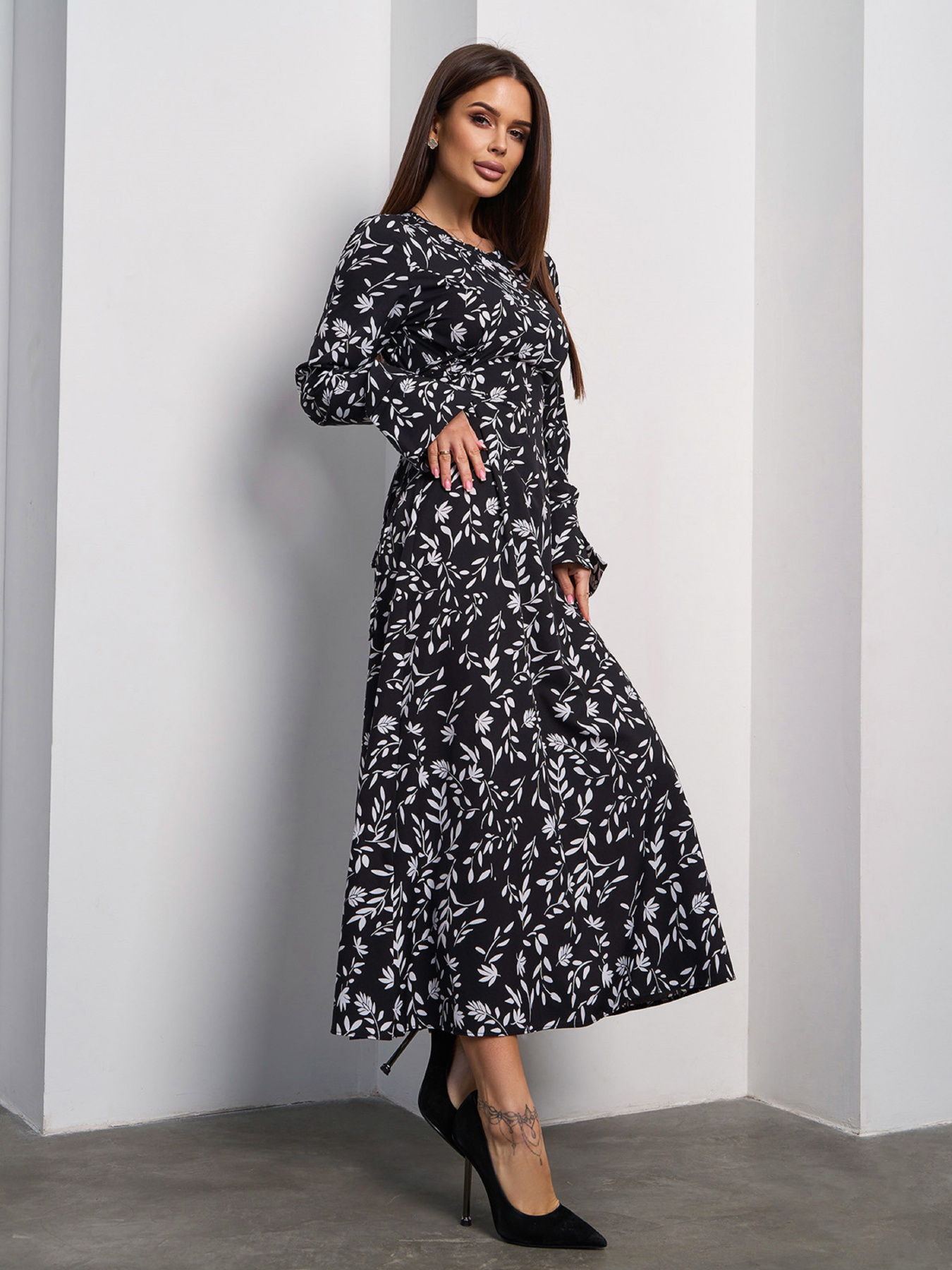 Платье макси ISSA Plus модель SA-588_черный Фото