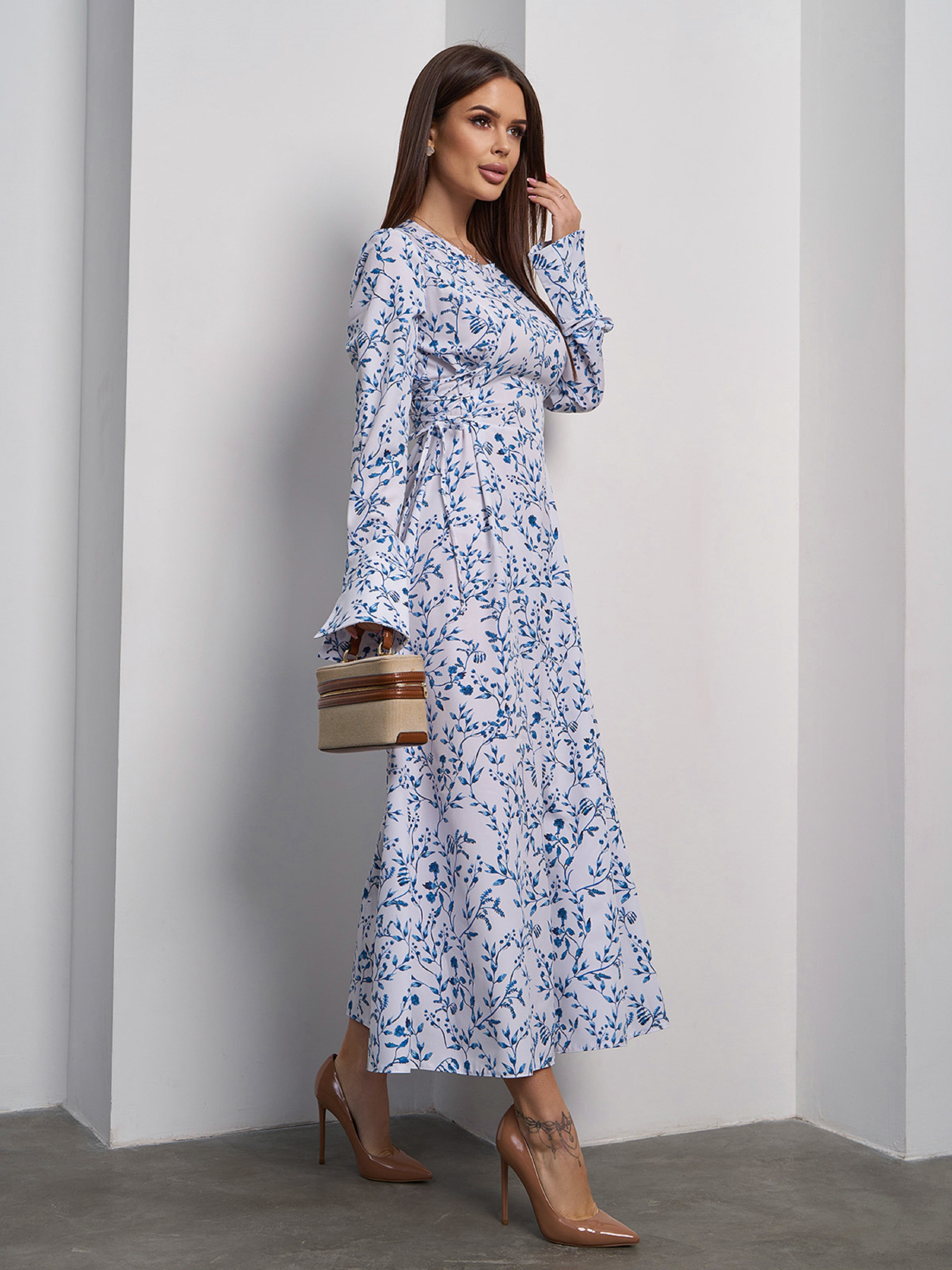 Платье макси ISSA Plus модель SA-588_мультиколор Фото