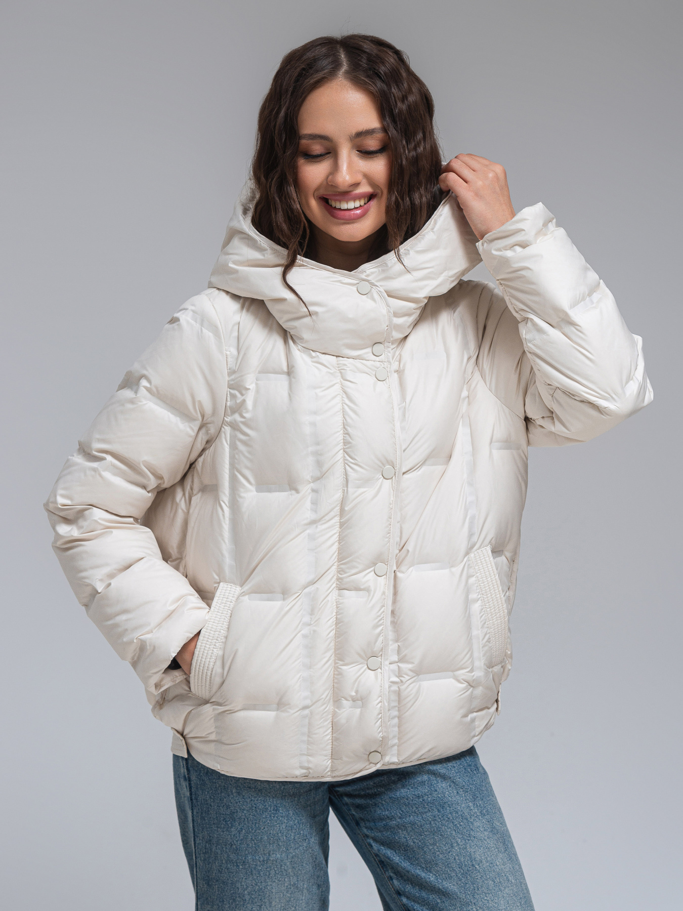 Демисезонная куртка VIVA WEAR модель 8856-milk Фото