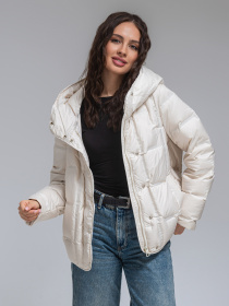 Демисезонная куртка VIVA WEAR модель 8856-milk Фото