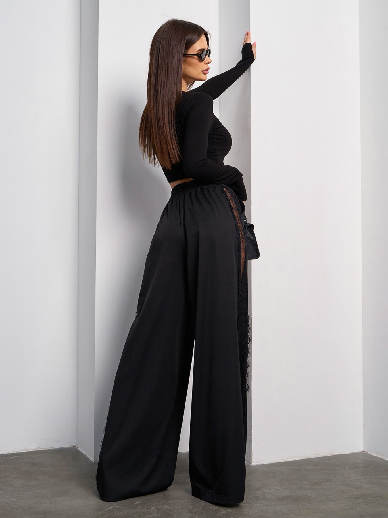 Брюки палаццо ISSA Plus модель SA-596_черный Фото