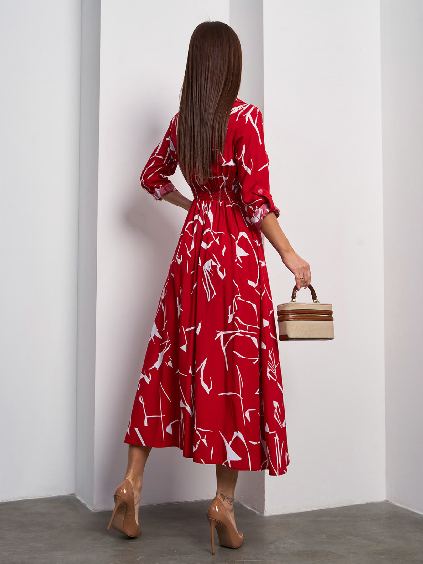 Платье миди ISSA Plus модель SA-597_красный Фото