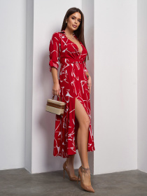 Платье миди ISSA Plus модель SA-597_красный Фото