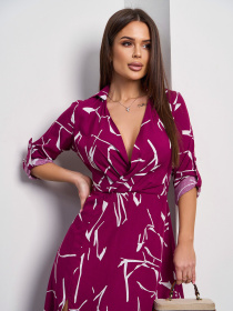 Платье миди ISSA Plus модель SA-597_фиолетовый Фото