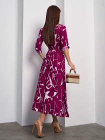 Платье миди ISSA Plus модель SA-597_фиолетовый Фото