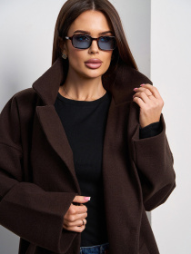 Пальто ISSA Plus модель 13539A_темно_коричневый Фото