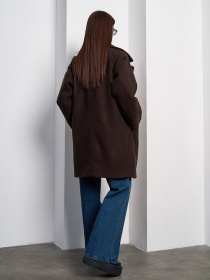 Пальто ISSA Plus модель 13539A_темно_коричневый Фото