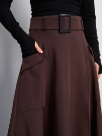 Спідниця максі ISSA Plus модель 14837_темно_коричневый Фото