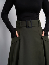 Спідниця максі ISSA Plus модель 14837_хаки Фото