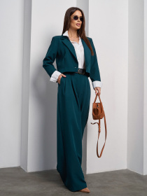 Деловой костюм ISSA Plus модель 14843_темно_зеленый Фото