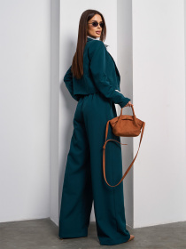 Деловой костюм ISSA Plus модель 14843_темно_зеленый Фото