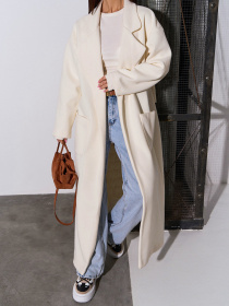 Пальто ISSA Plus модель 15046_молочный Фото