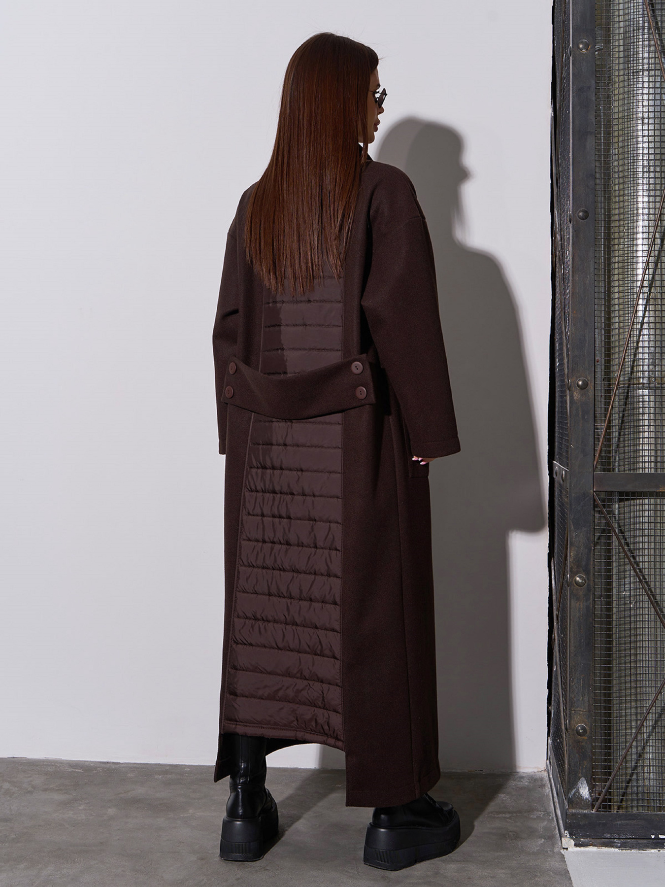 Пальто ISSA Plus модель 15046_темно_коричневый Фото