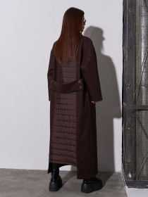 Пальто ISSA Plus модель 15046_темно_коричневый Фото