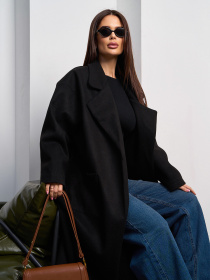 Пальто ISSA Plus модель 15046_черный Фото