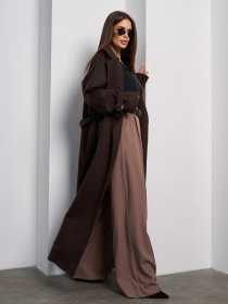 Пальто ISSA Plus модель 15048_темно_коричневый Фото