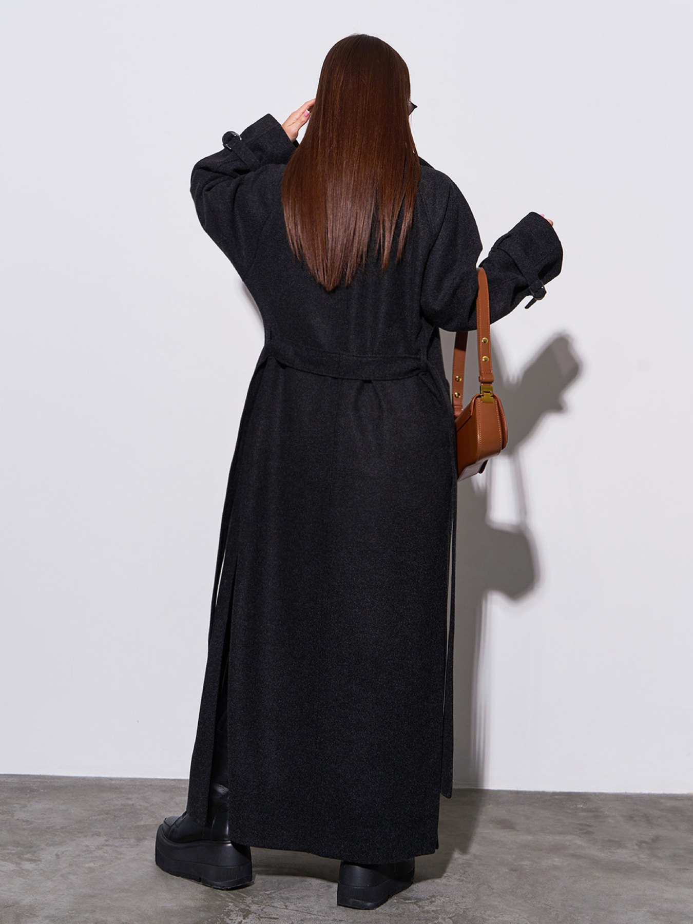 Пальто ISSA Plus модель 15048A_черный Фото