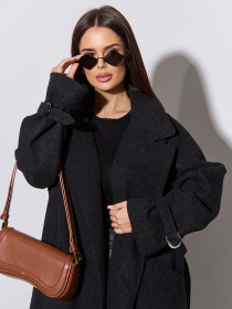 Пальто ISSA Plus модель 15048A_черный Фото