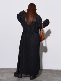 Пальто ISSA Plus модель 15048A_черный Фото