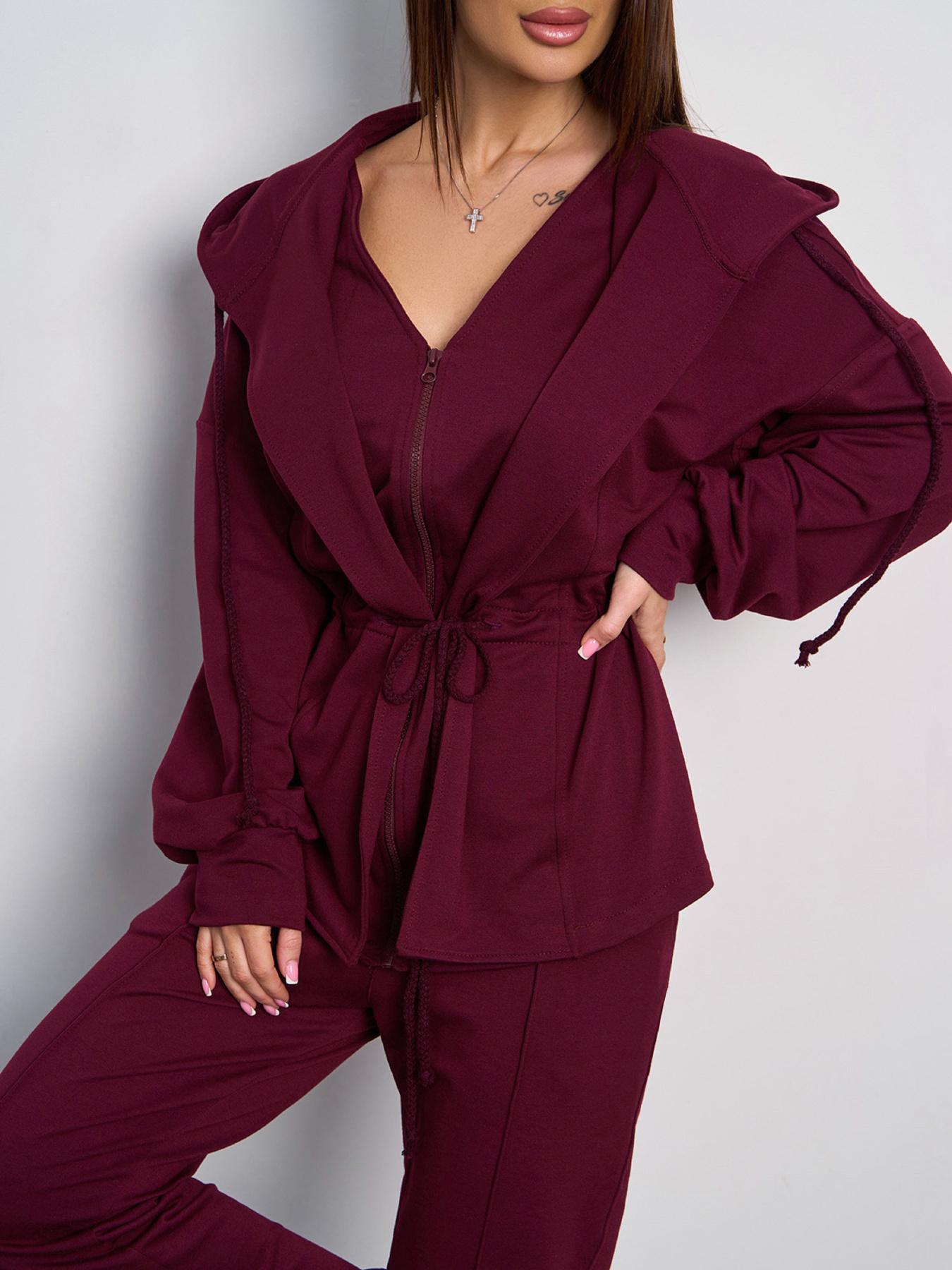 Костюм ISSA Plus модель 15049_темно_бордовый Фото