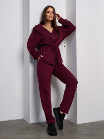 Повседневный костюм ISSA Plus модель 15049_темно_бордовый Повседневный костюм ISSA Plus модель 15049_темно_бордовый Фото