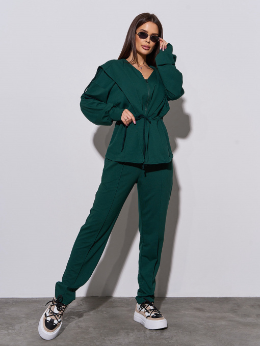 Повседневный костюм ISSA Plus модель 15049_темно_зеленый Фото