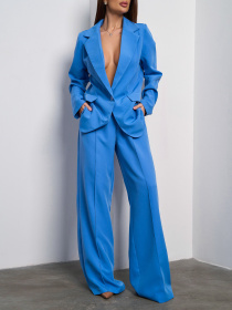 Діловий костюм ISSA Plus модель 15051_голубой Фото