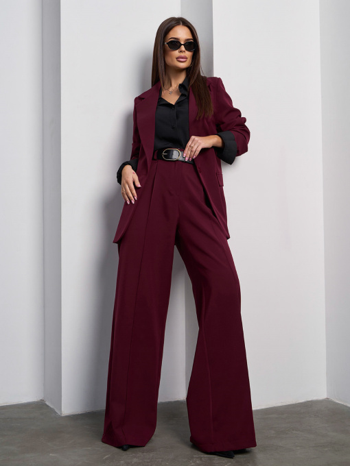 Деловой костюм ISSA Plus модель 15051_темно_бордовый Фото