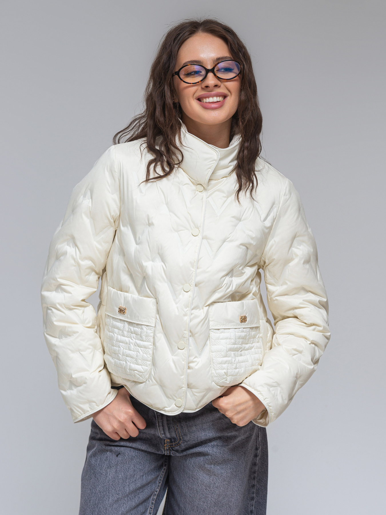 Демисезонная куртка VIVA WEAR модель 065-milk Фото