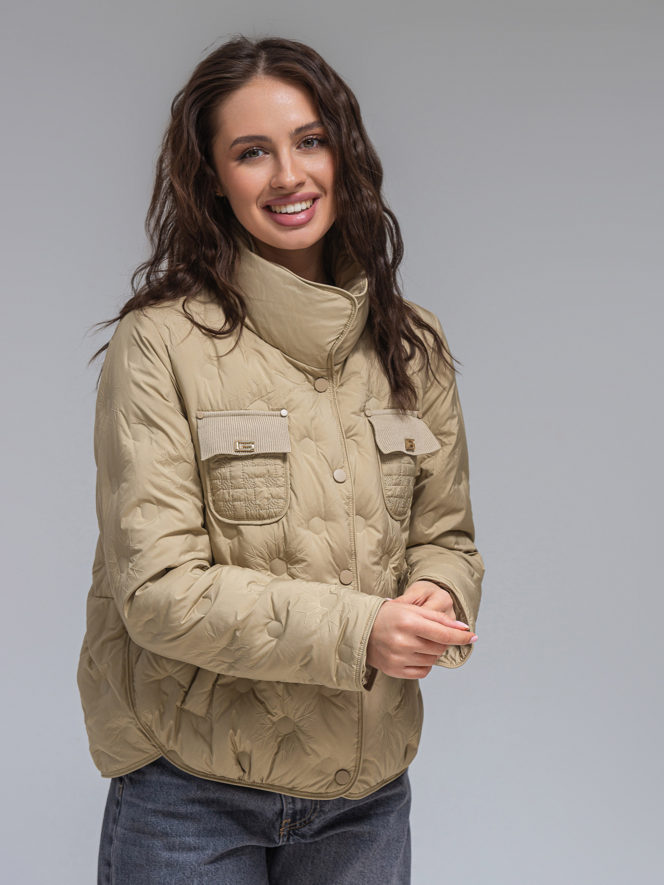 Демісезонна куртка VIVA WEAR модель 069-beige Фото