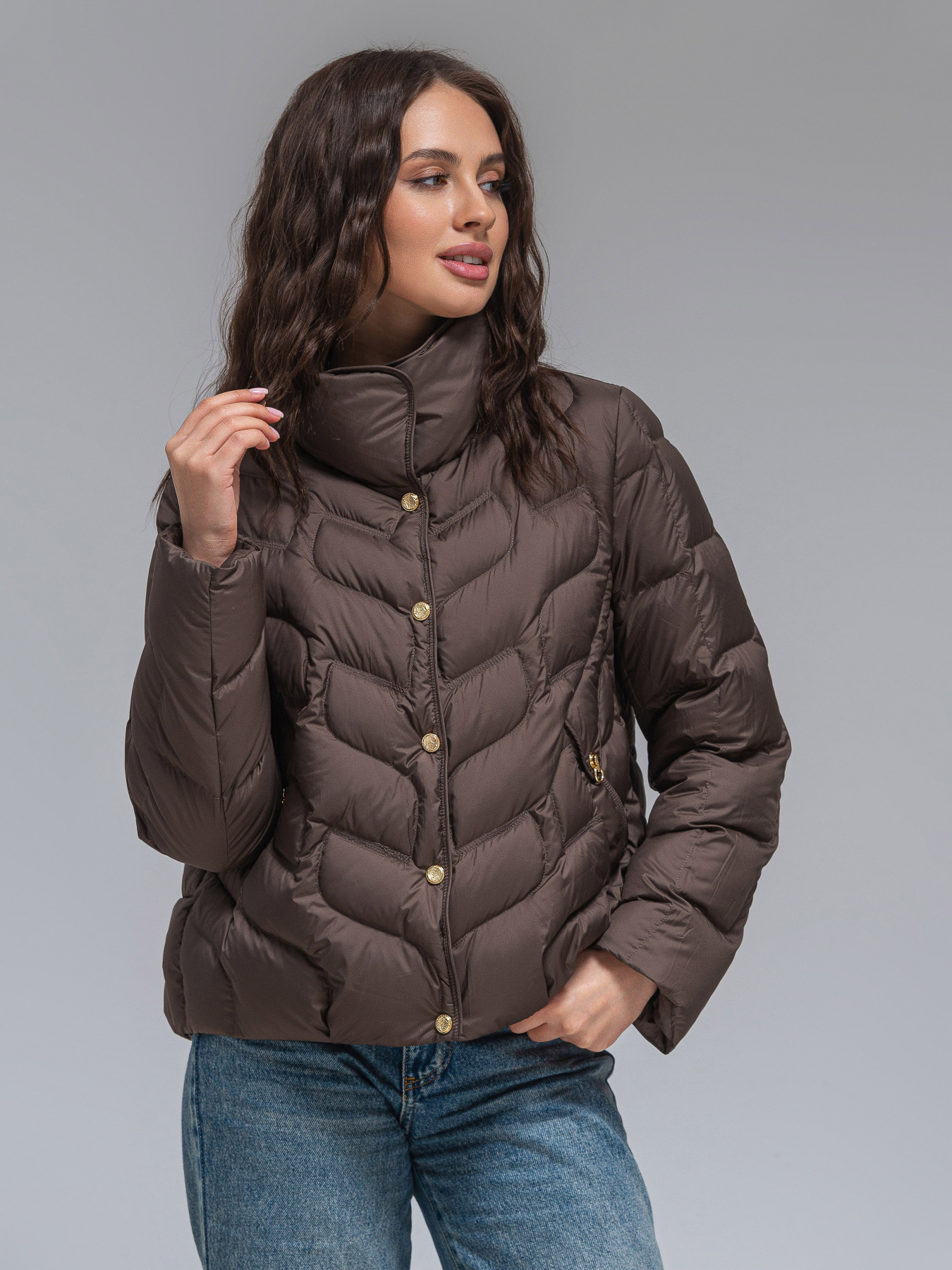 Демісезонна куртка VIVA WEAR модель 068-choco Фото