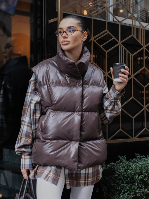 Утеплений жилет Jadone Fashion модель Zhylet_Soft_chokol Фото