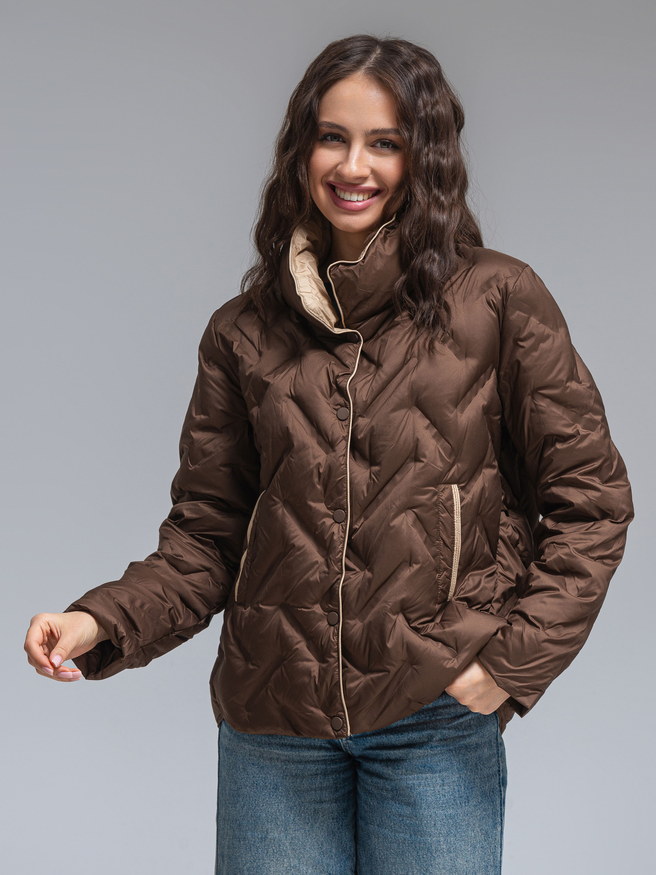 Демісезонна куртка VIVA WEAR модель 8885-choco Фото