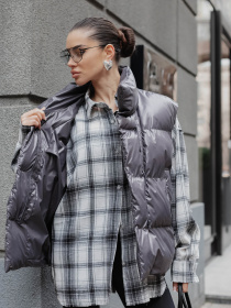 Утепленный жилет Jadone Fashion модель Zhylet_Soft_graf Фото