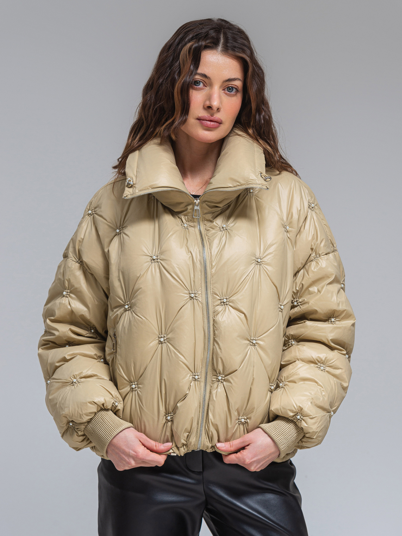 Демисезонная куртка VIVA WEAR модель 2346-beige Фото