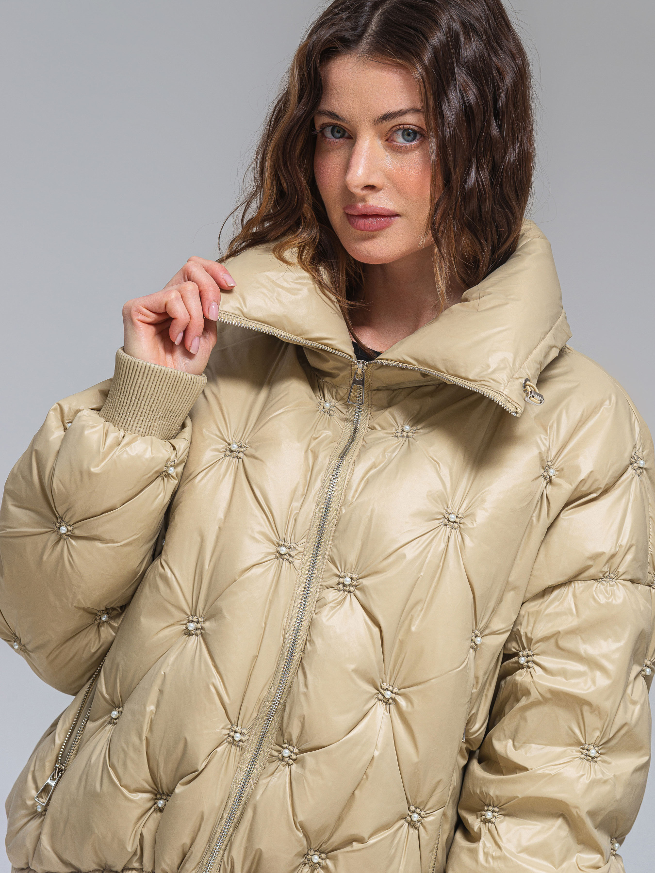 Демисезонная куртка VIVA WEAR модель 2346-beige Демисезонная куртка VIVA WEAR модель 2346-beige Фото