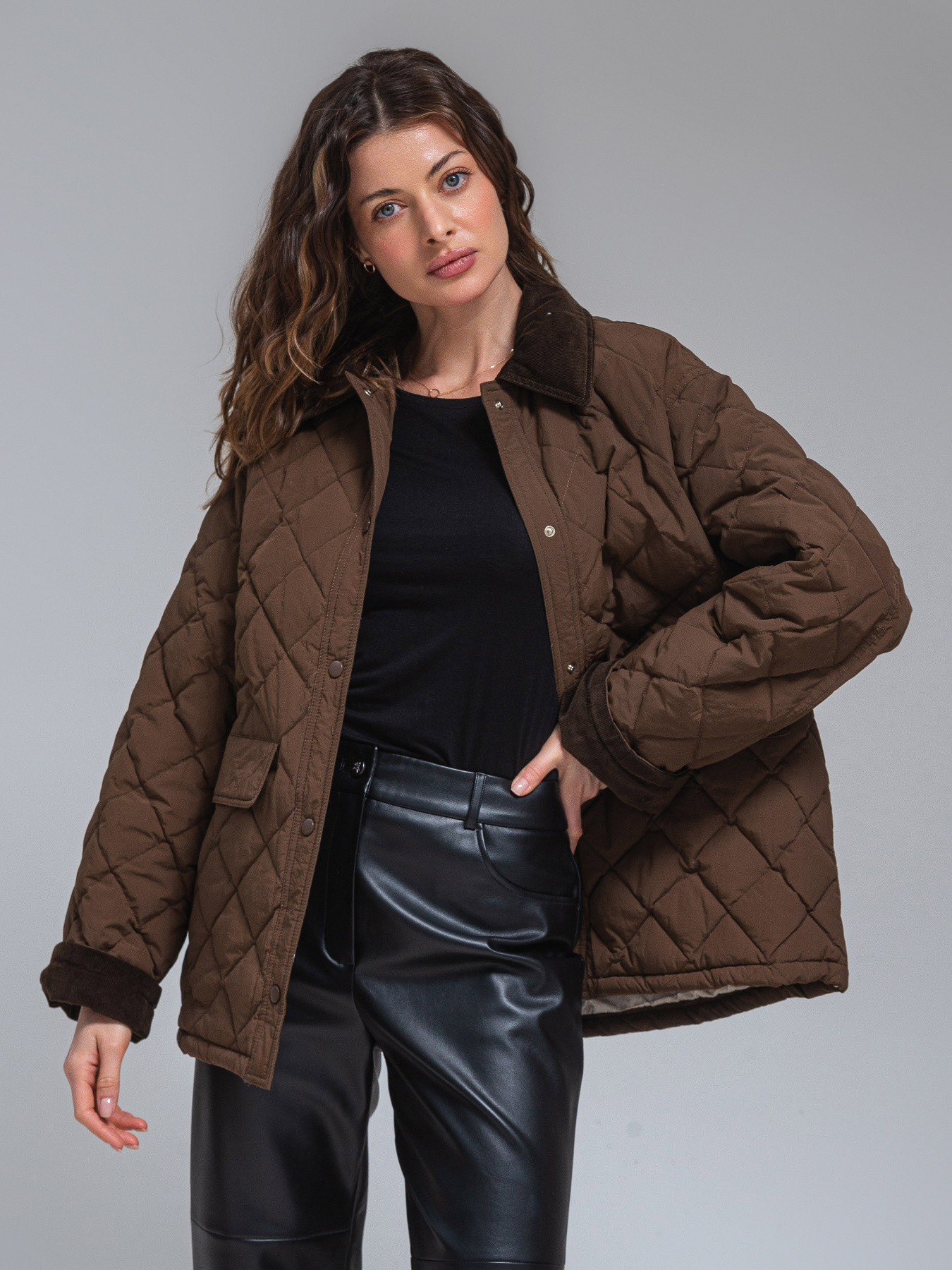 Демісезонна куртка VIVA WEAR модель 876-brown Фото