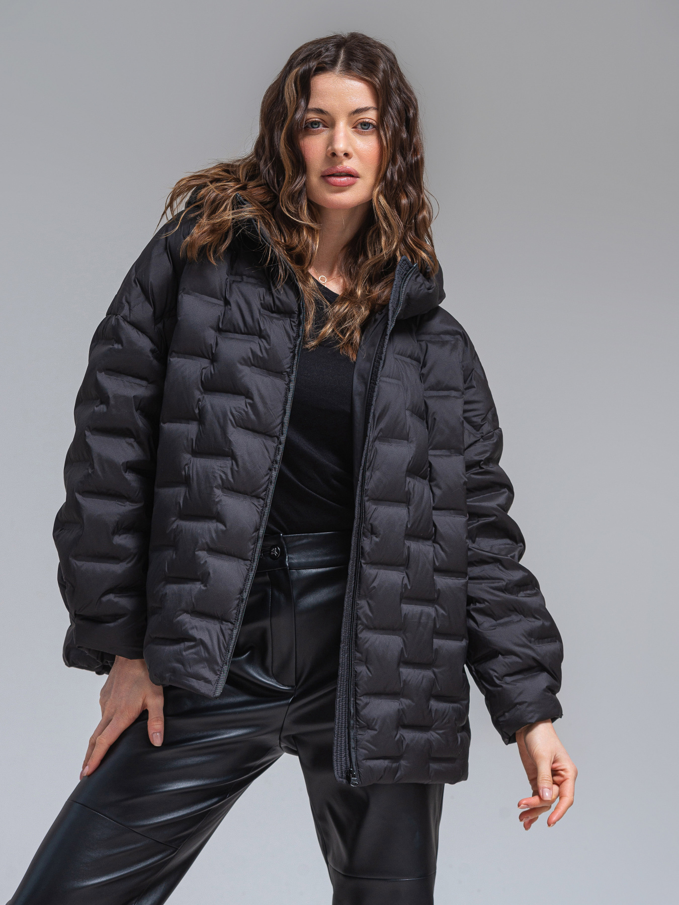 Демисезонная куртка VIVA WEAR модель 8892-black Фото