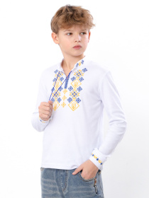 Вишита сорочка Носи своє модель 6128-038-22-1-zhovto-blakitnij-gerb Фото