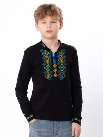 Вышитая рубашка Носи своє модель 6128-015-22-1-zhovto-blakitnij-gerb Фото