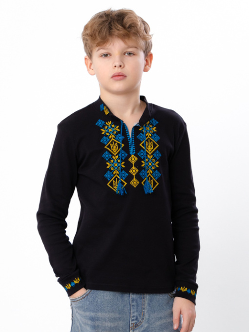 Вышитая рубашка Носи своє модель 6128-015-22-1-zhovto-blakitnij-gerb Фото