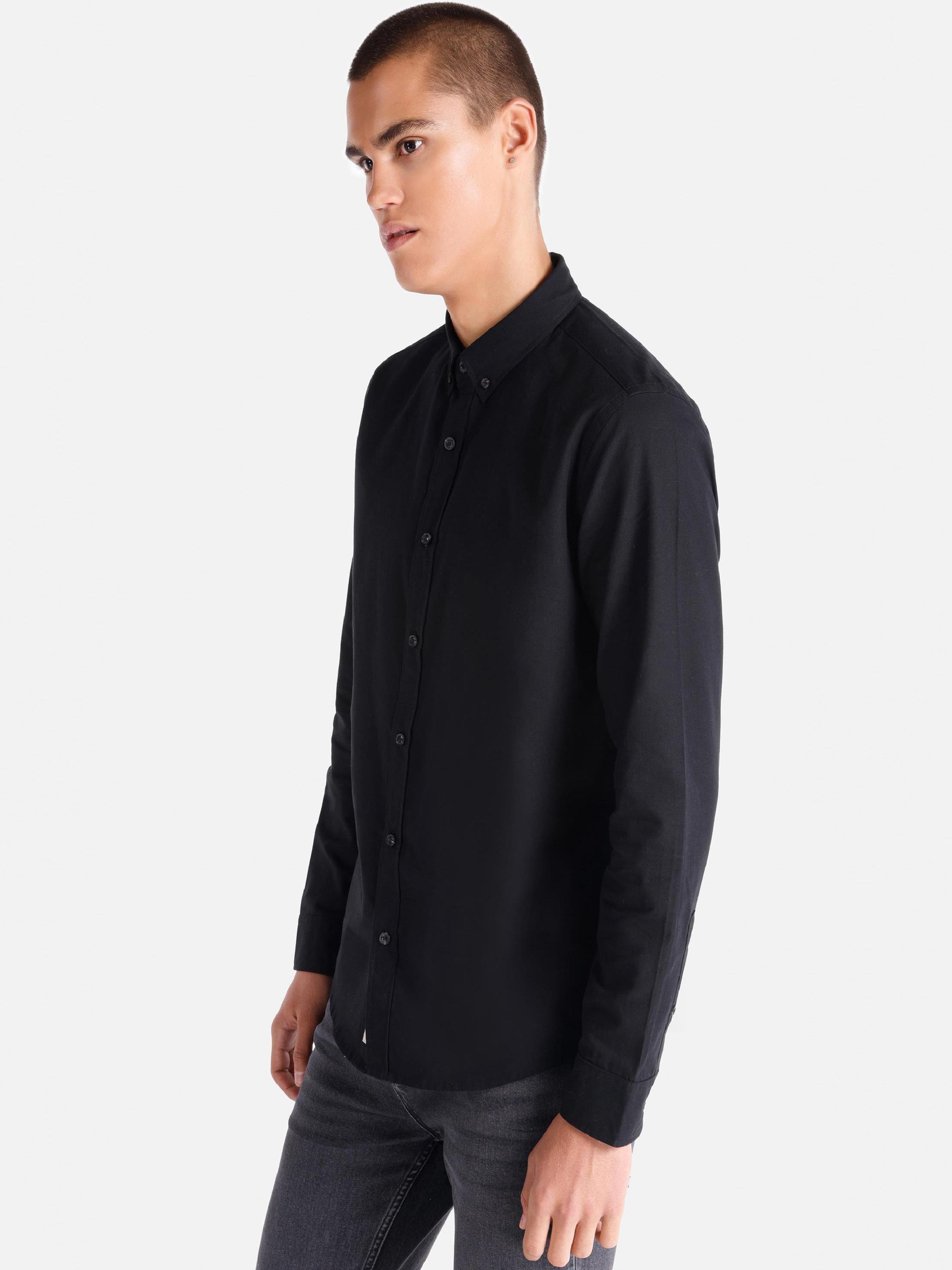 Чоловічі Сорочки Colin’s  (CL1048576_Q1.V1_BLK) колір чорний, матеріал комбінований верх Colin’s - купити в Україні