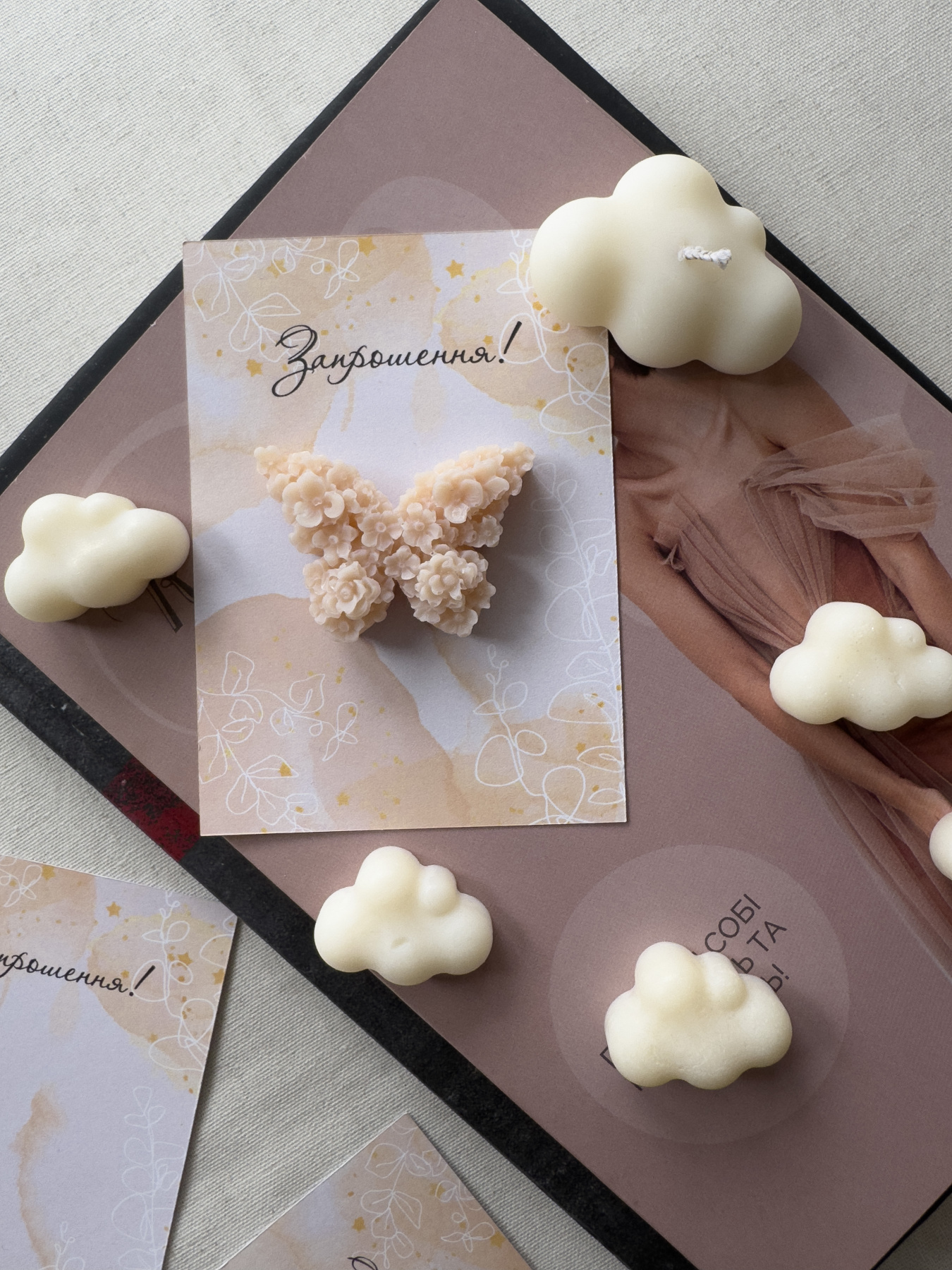 Праздничное приглашение из аромасаше "Бабочка на открытке" Candle Design модель 220.0014 Фото