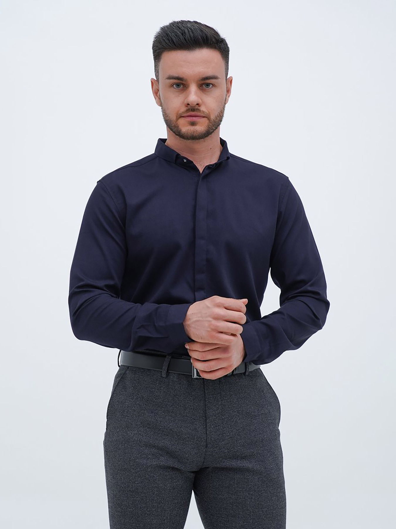 Рубашка повседневная Trend Collection модель TC12798DarkBlueRBSHKMN Фото